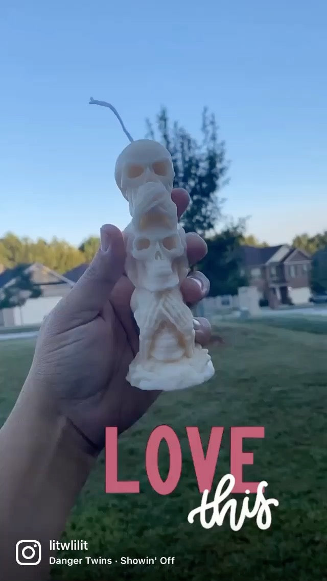 Hear no evil, Speak no evil, See no evil Skull Candle