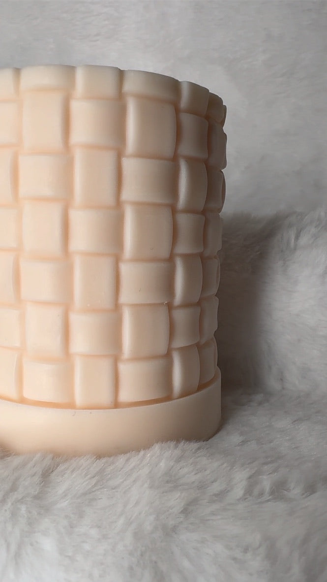 Knitted Pillar candle