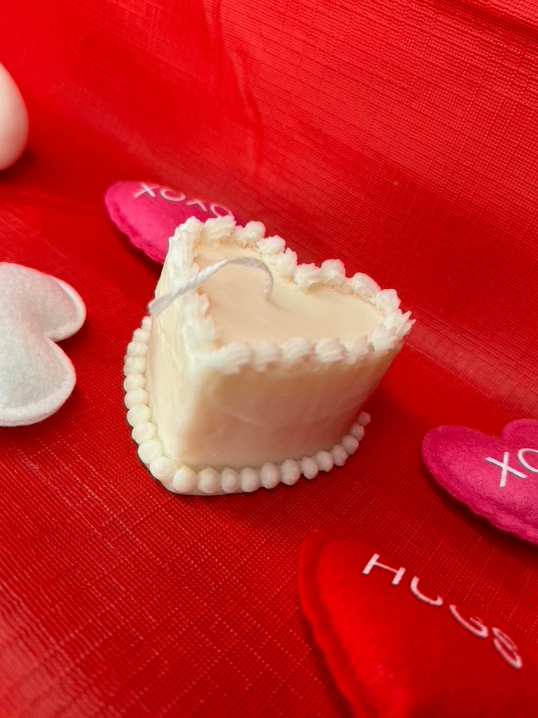 Heart shaped cake candle