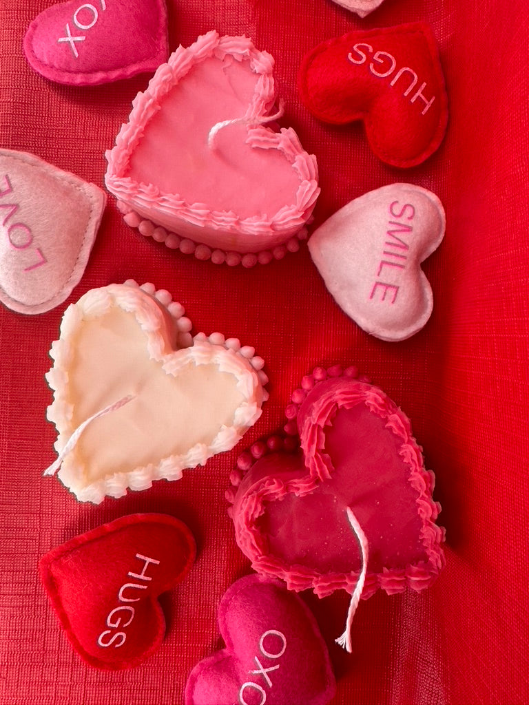 Heart shaped cake candle