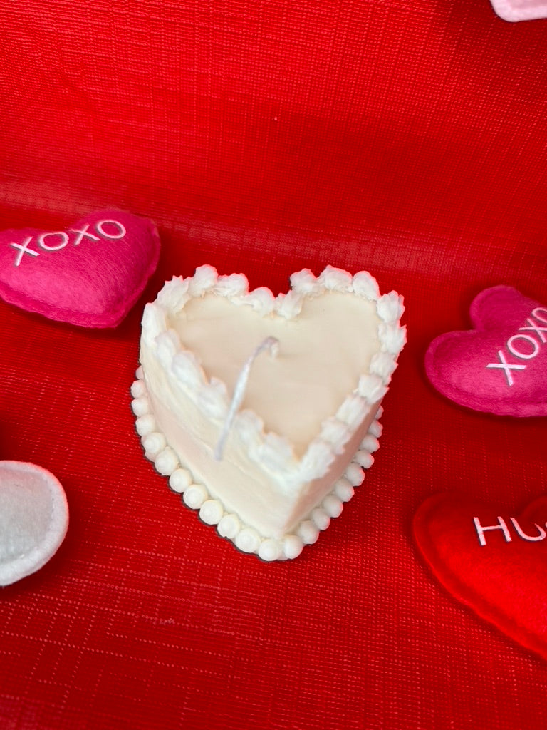 Heart shaped cake candle