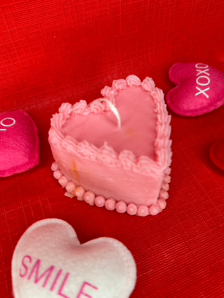 Heart shaped cake candle