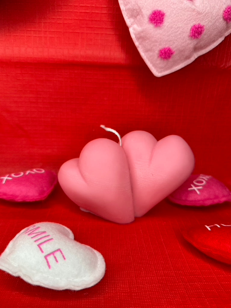 Double Hearts Candle