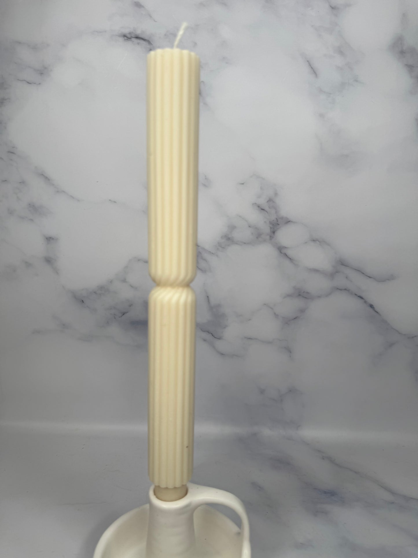 Ribbed Hourglass Taper Candle