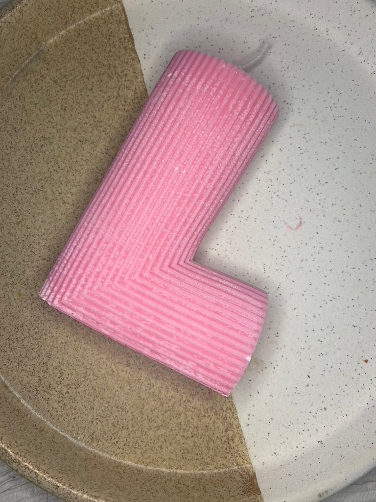 Ribbed Letter Candle