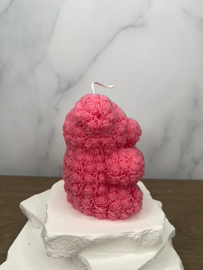 Rose Bear Candle