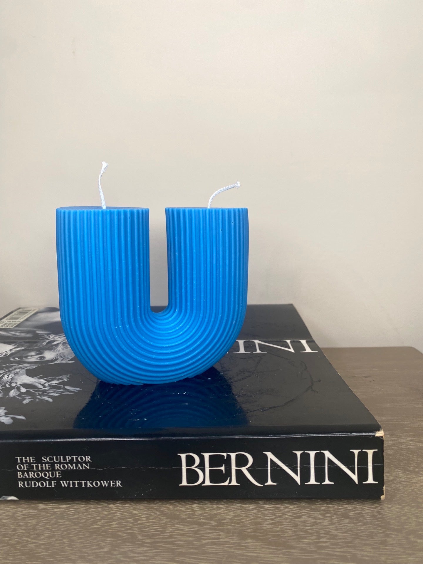 Ribbed Letter Candle