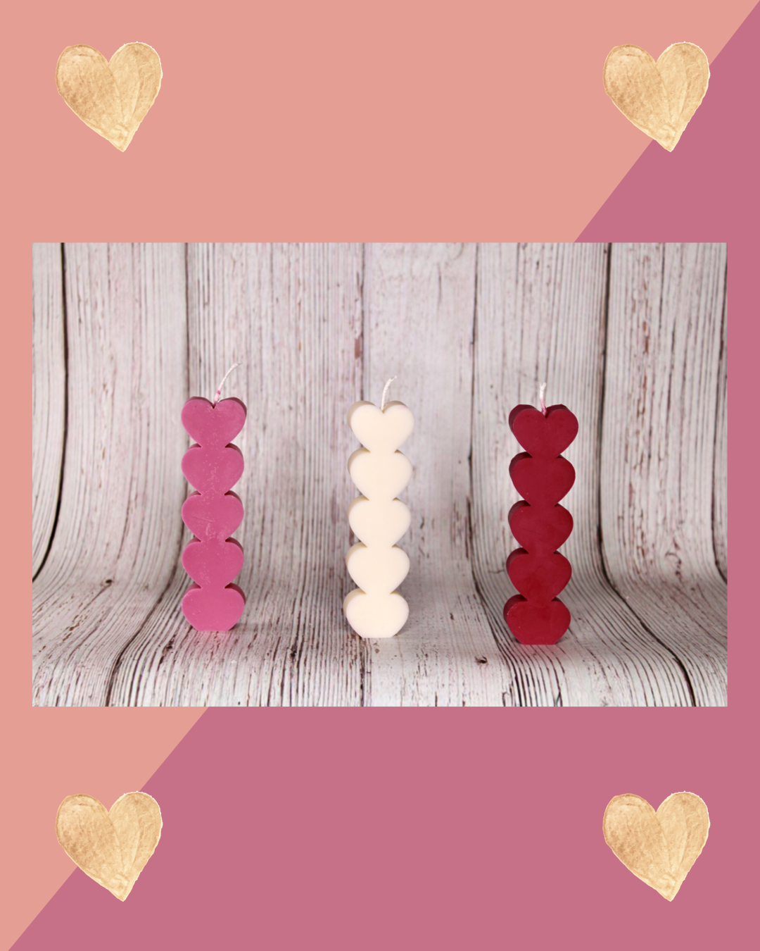 Heart Stack Pillar Candle