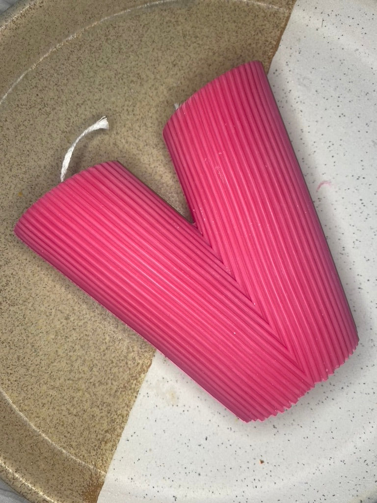 Ribbed Letter Candle