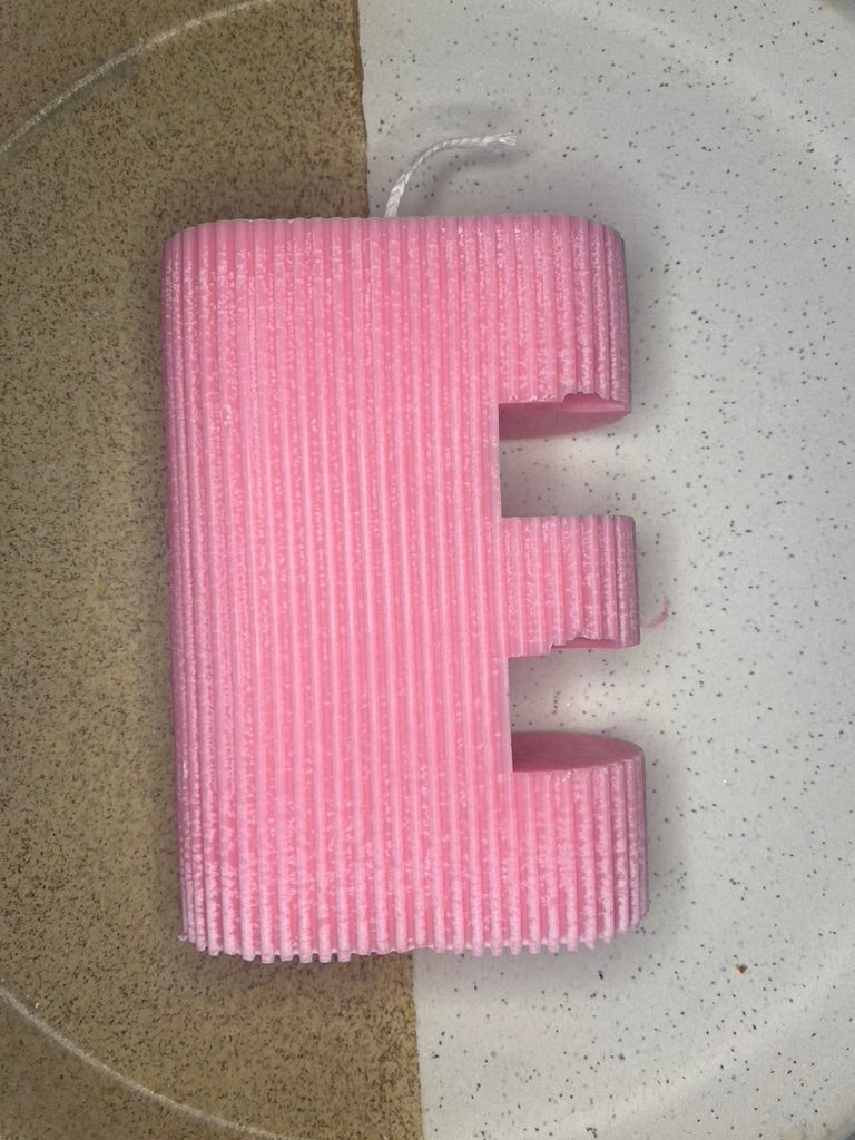 Ribbed Letter Candle