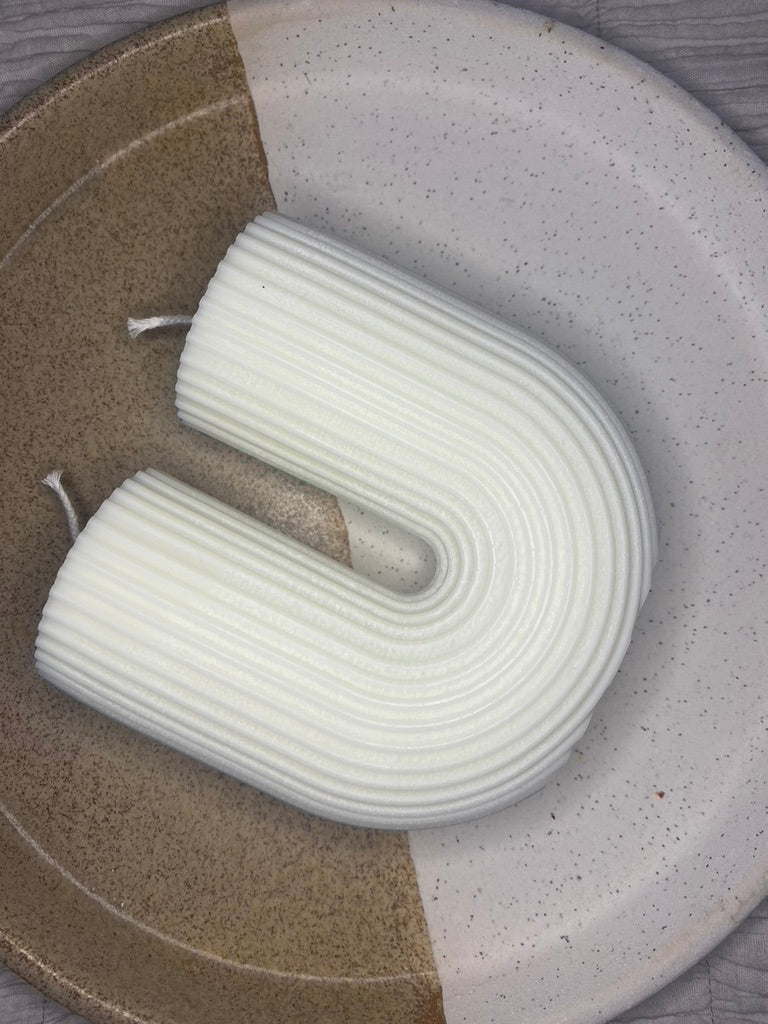 Ribbed Letter Candle