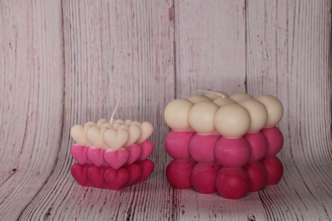 Heart bubble candle