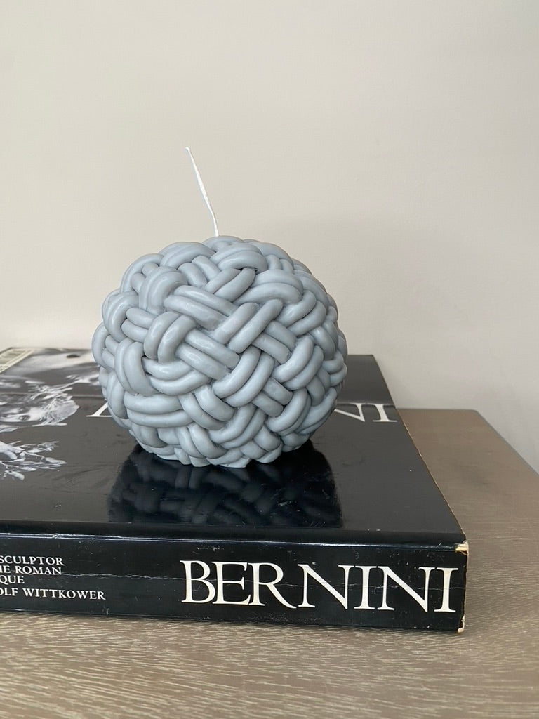 Knitted Yarn Ball Candle