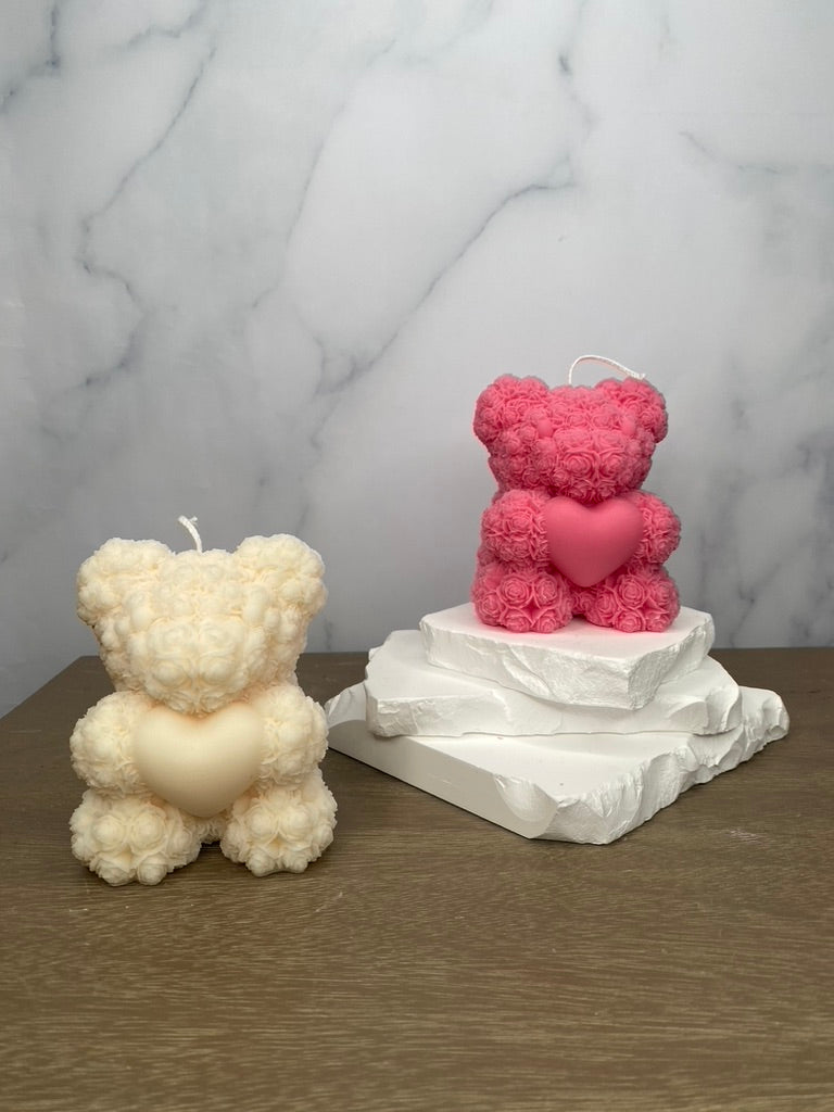 Rose Bear Candle