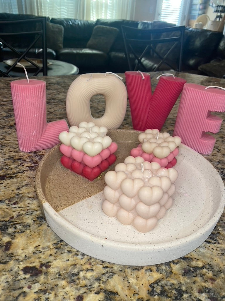 Heart bubble candle