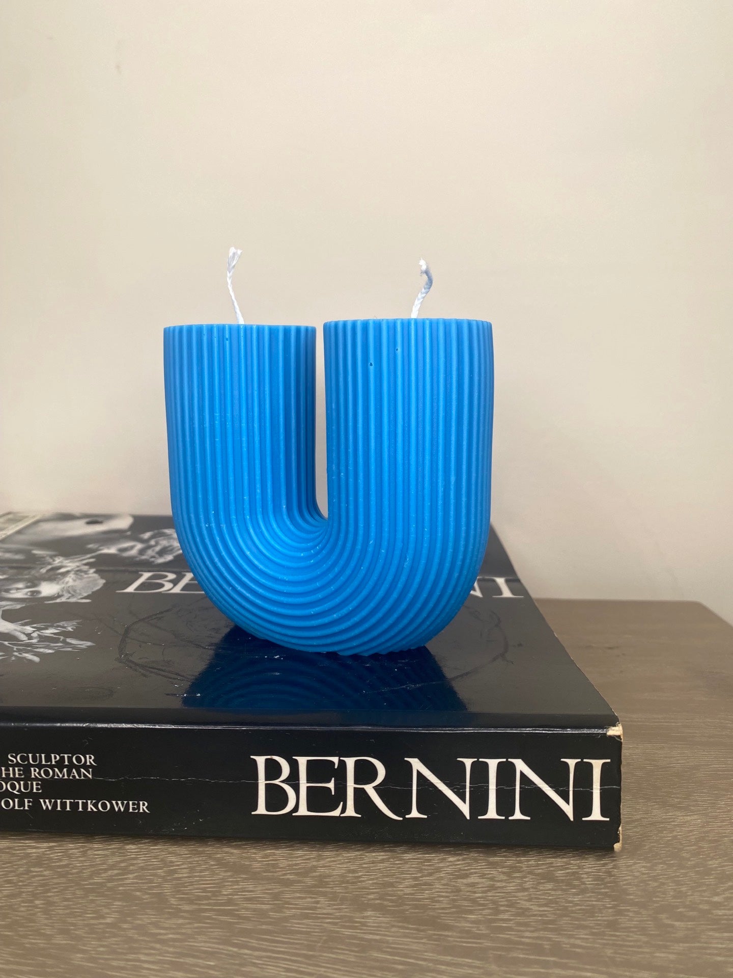 Ribbed Letter Candle