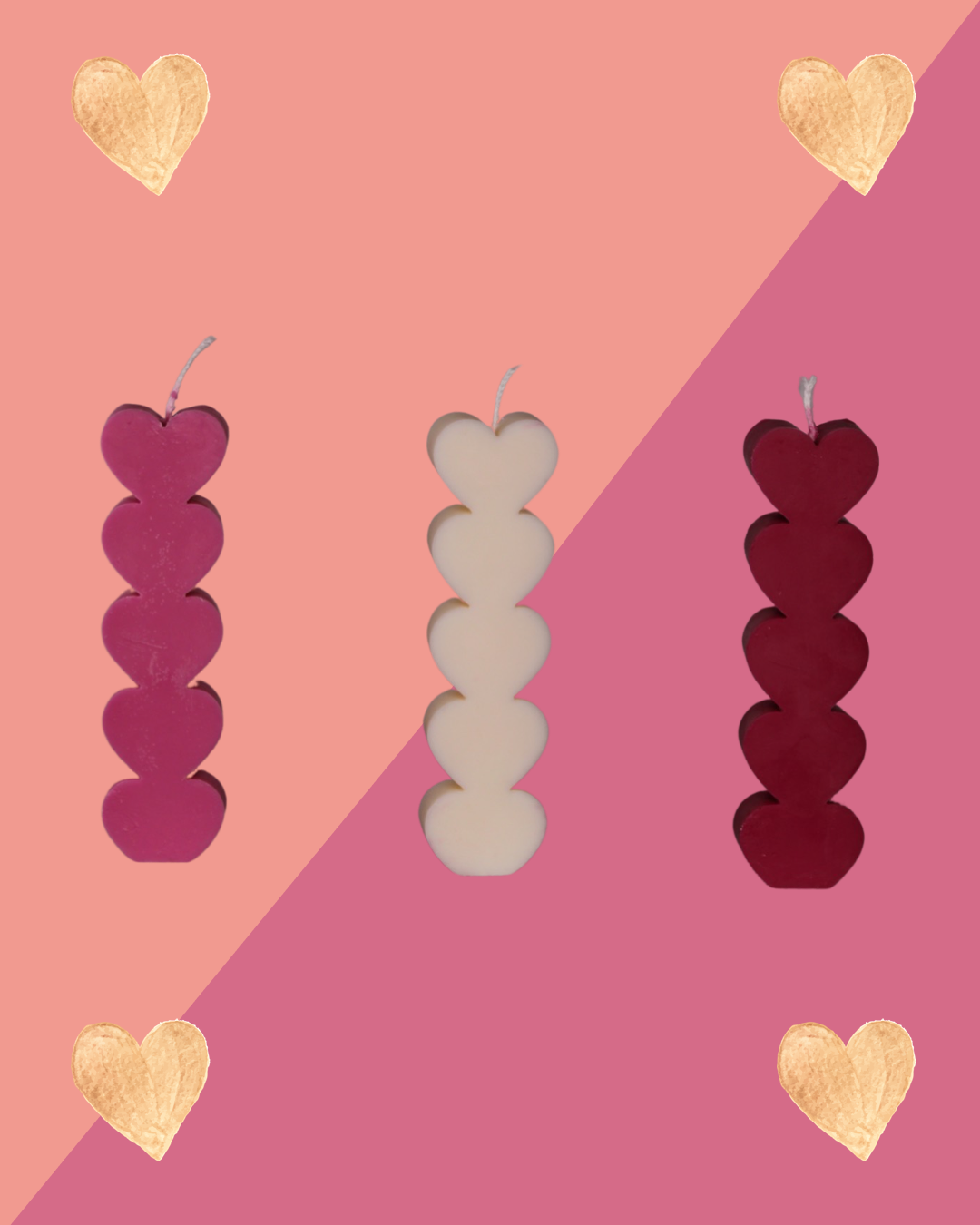 Heart Stack Pillar Candle