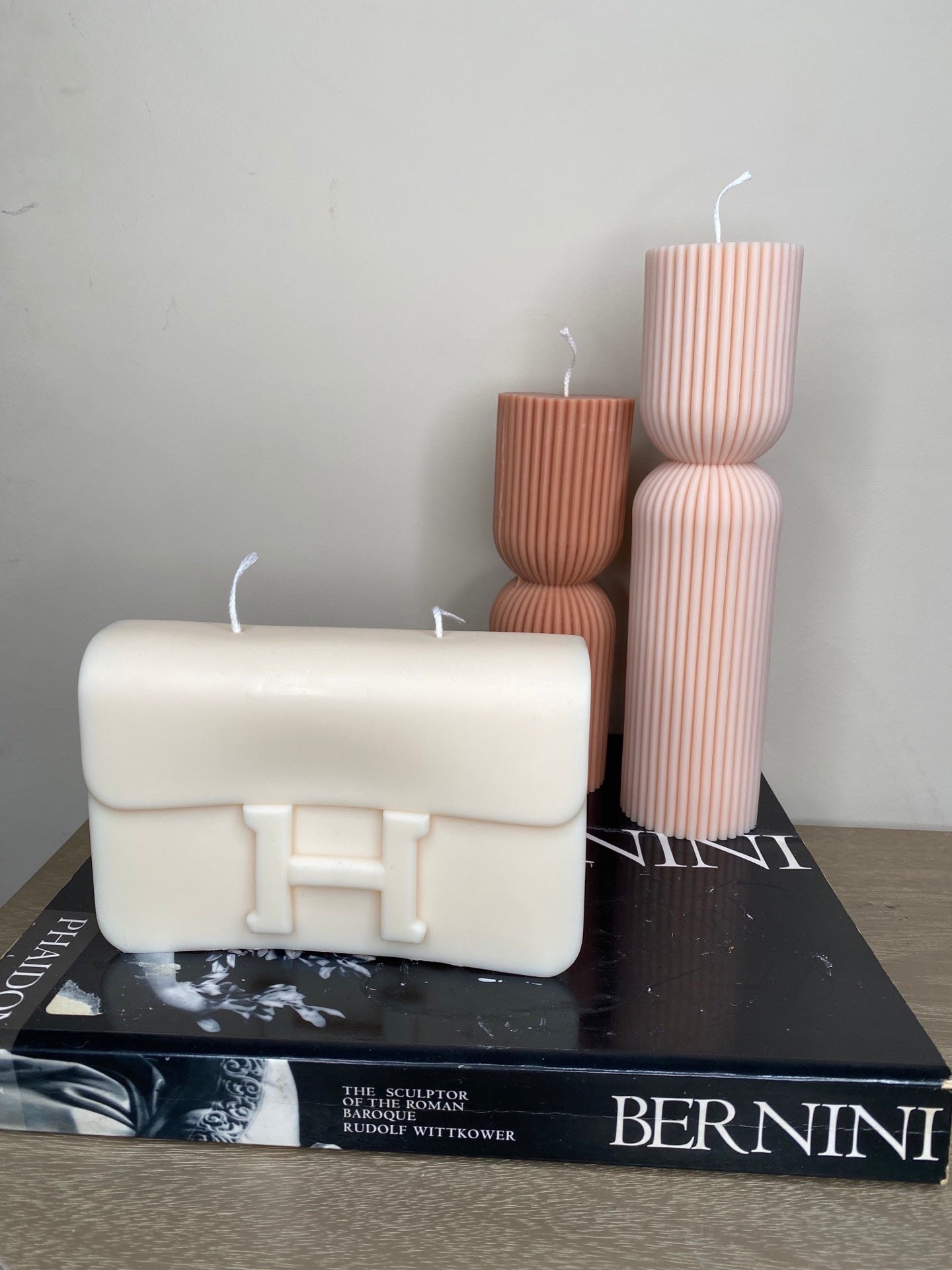 Ribbed Pillar Candle