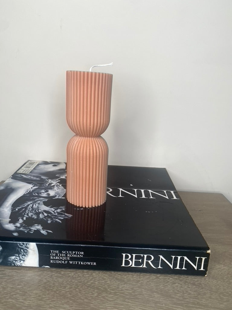 Ribbed Pillar Candle