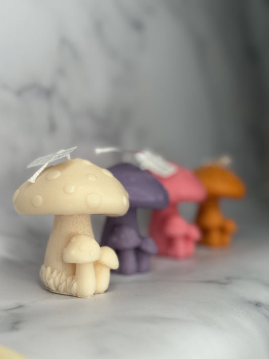 Mushroom cluster candle