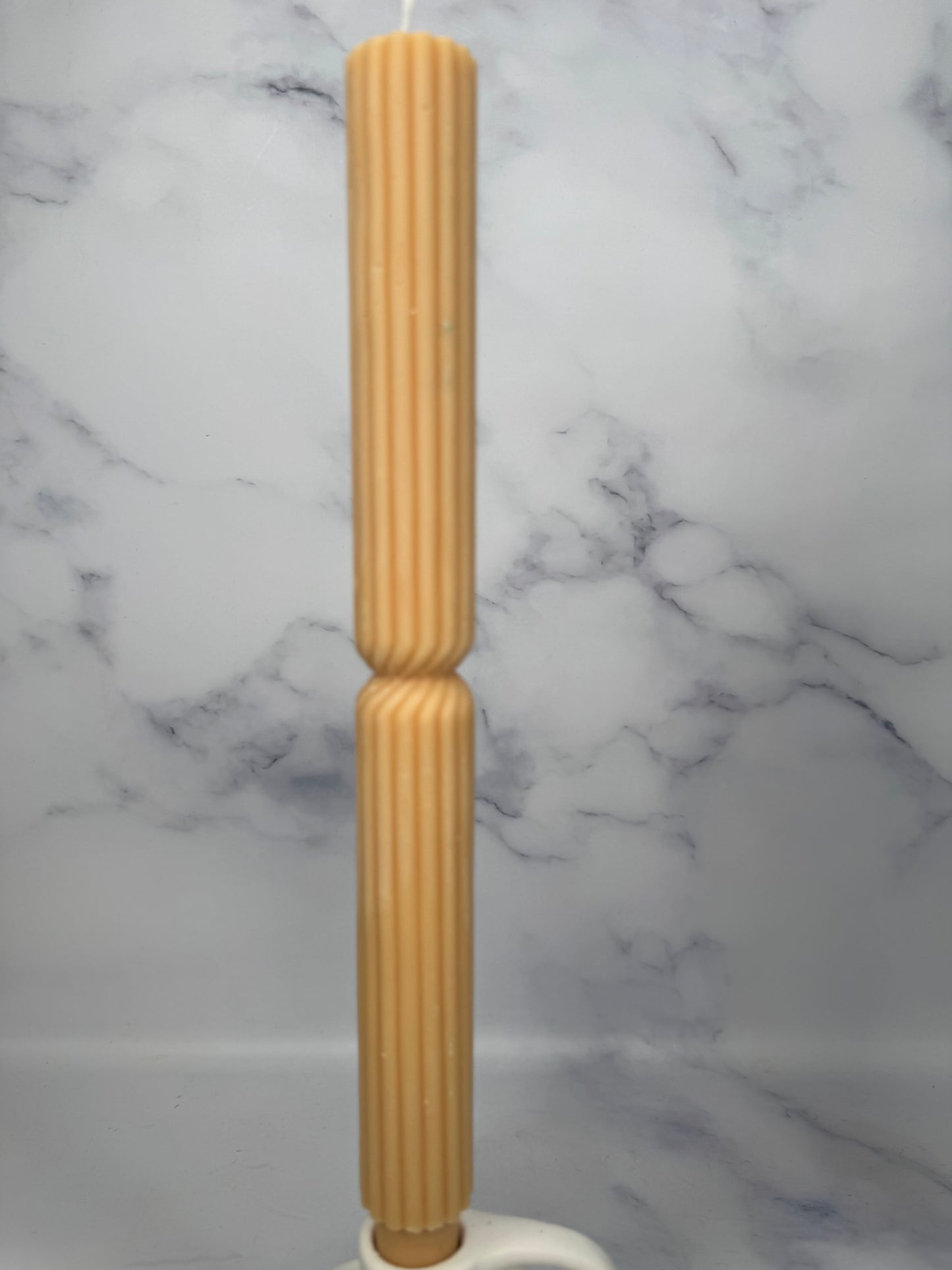 Ribbed Hourglass Taper Candle