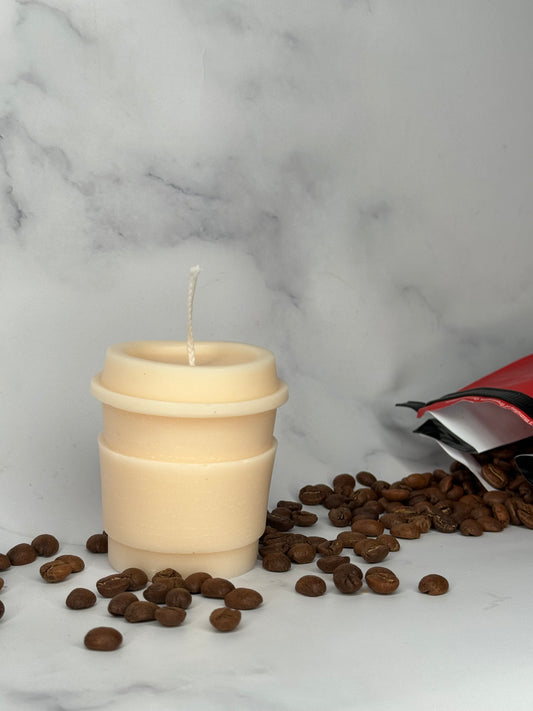 Coffee cup candle