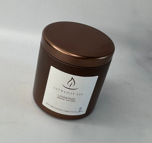 Limited edition tin can candle