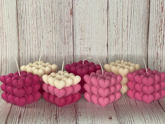 Heart bubble candle