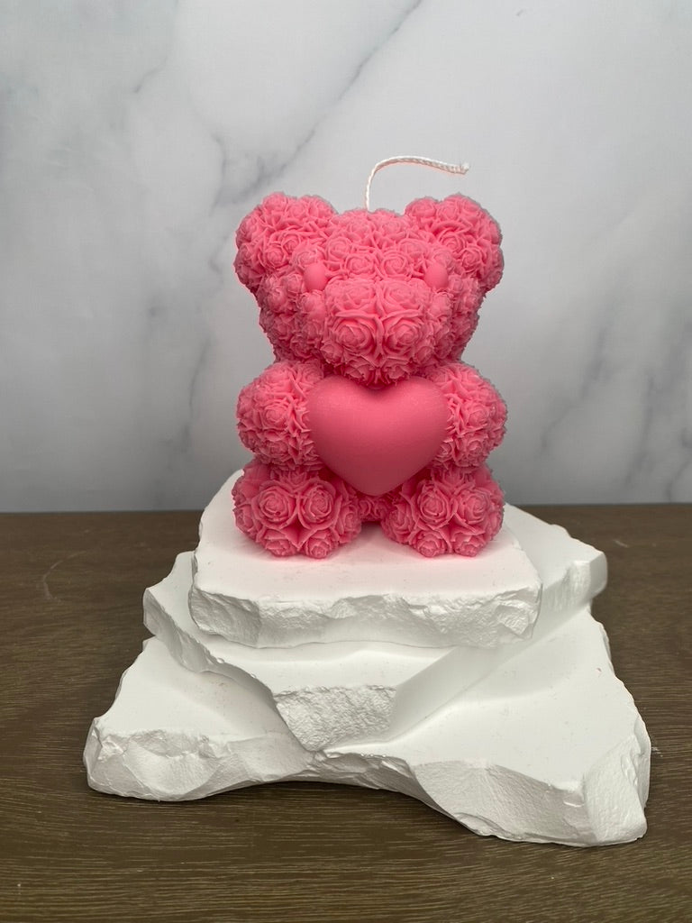 Rose Bear Candle