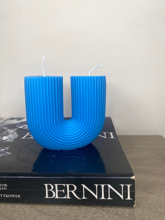 Ribbed Letter Candle