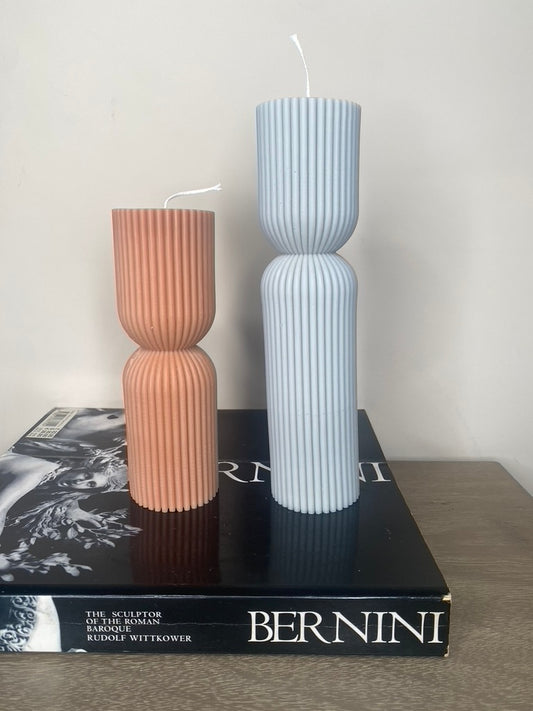Ribbed Pillar Candle